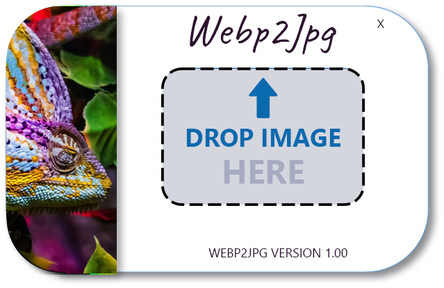 Webp2Jpg app screenshot - drop image
